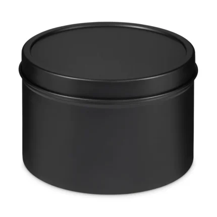 Metalowe pojemniki na świece z pokrywką – czarne 250 ml