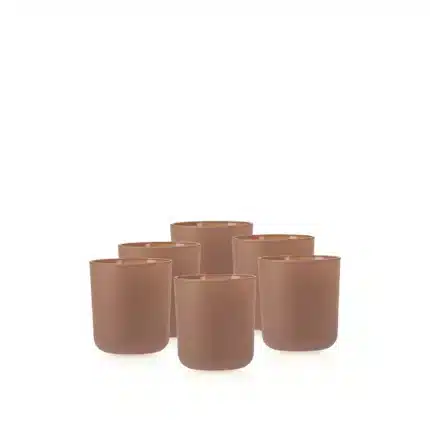 Aksamitne, brązowe szklane słoiczki na świece 270 ml