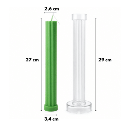 Plastikowa forma do cienkich świec stołowych 25 x 2,2 cm